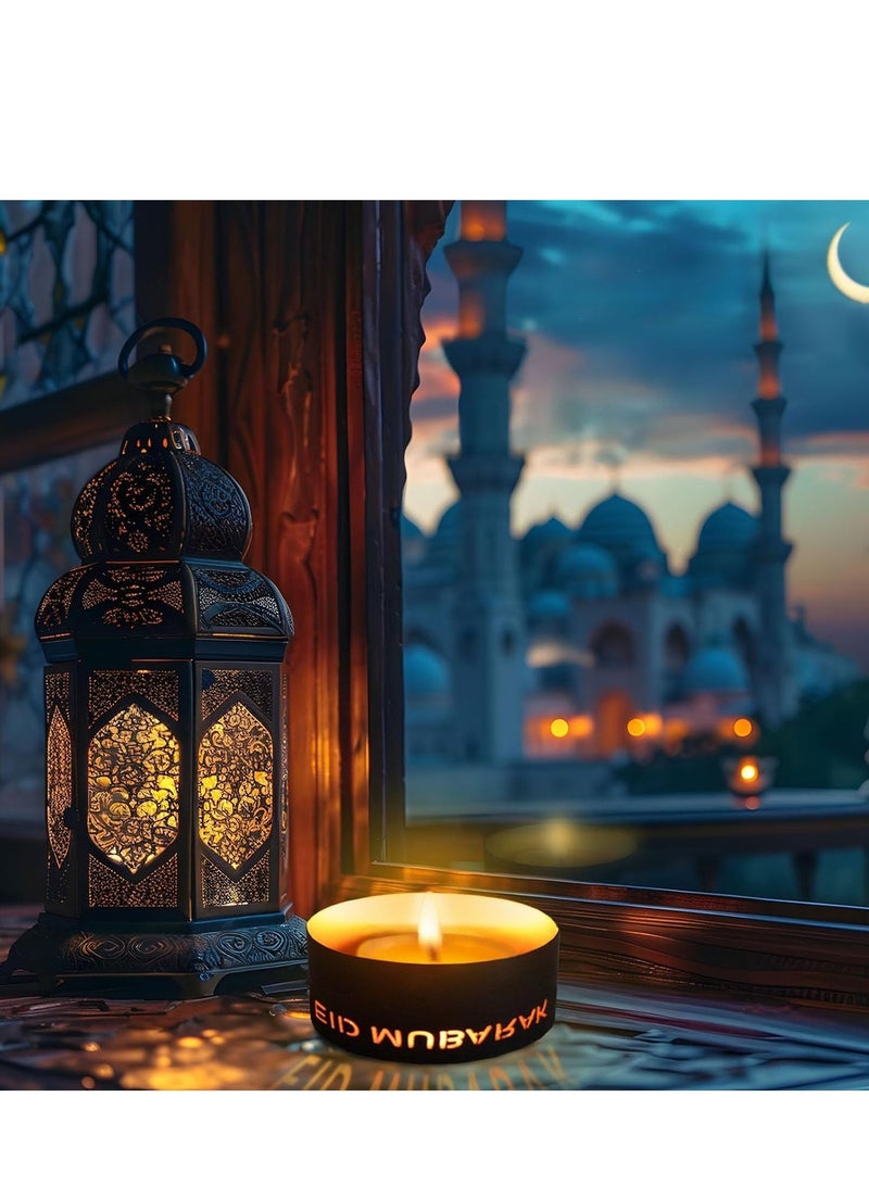 واي آند دي 4 قطع من حاملات الشموع الذهبية | ديكور رمضان مبارك مطلي بالكهرباء للمنزل/الحفلات/الفنادق - الشموع غير مضمنة - Image 3